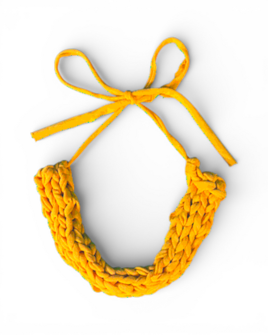 Orange Knitted Fabric Necklace