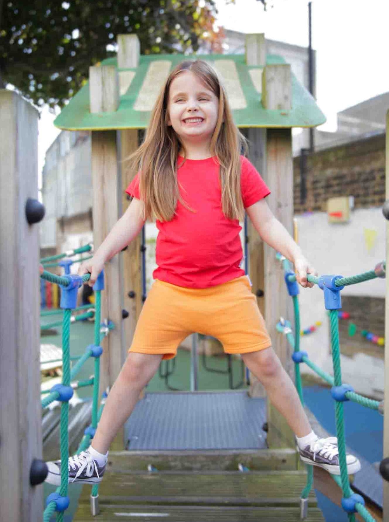 Red organic cotton kids T-shirt - sustainable kidswear UK