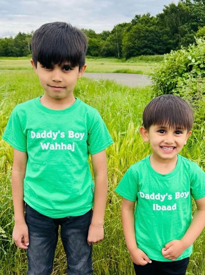 Green personalisable organic cotton kids T-shirt - sustainable kidswear UK