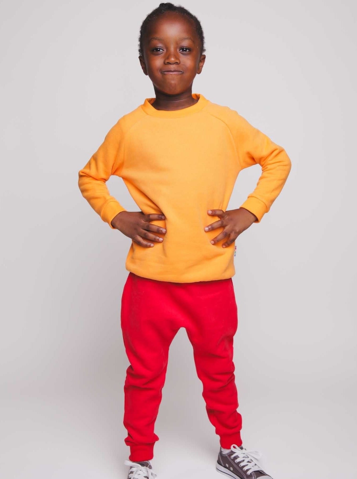 Orange Ultra-Soft Sensory-Friendly Kids' Jumper - Personalisable - Hues Clothing - UK