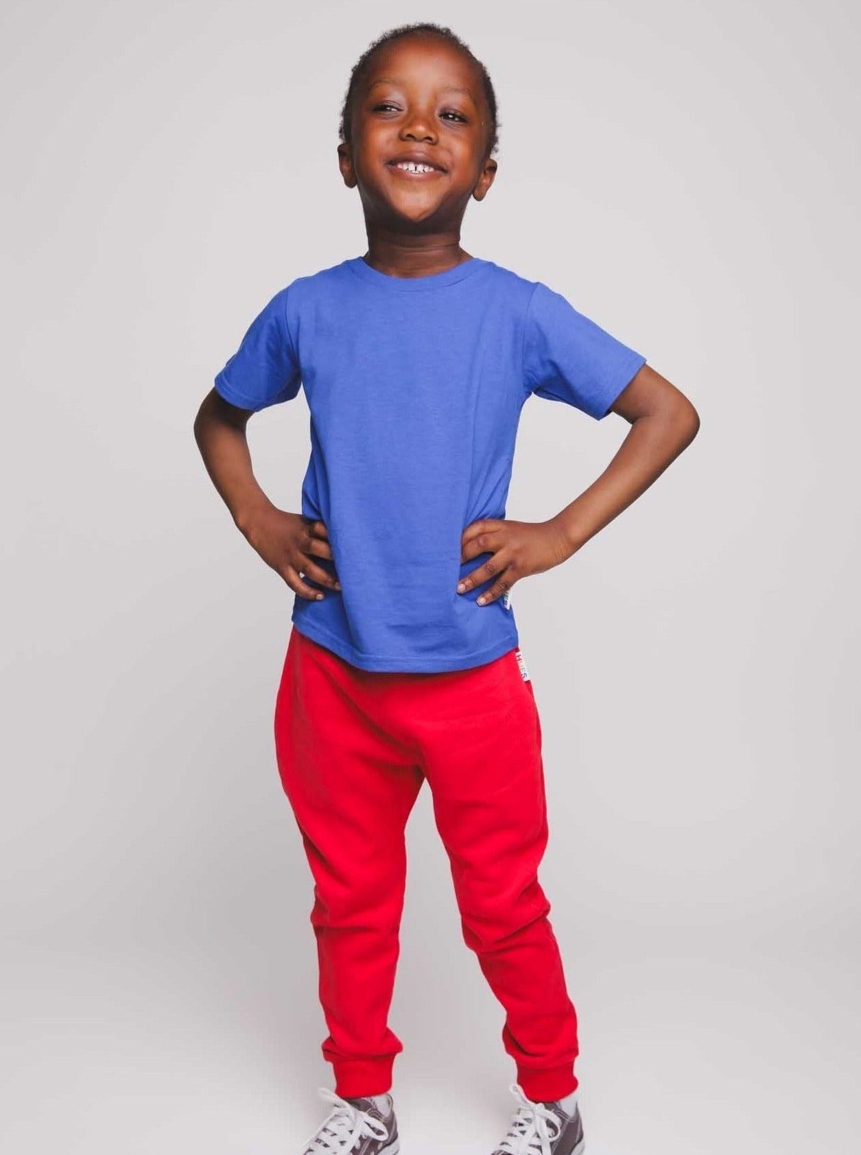 Blue organic cotton kids T-shirt - sustainable kidswear UK