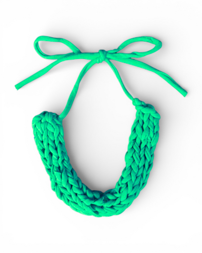 Green Knitted necklace