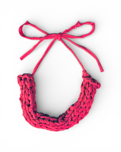 Red Knitted Fabric necklace