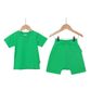 Eco-Friendly and Ultra-Soft Green T-Shirt and Shorts Co-Ord Set - Hues Clothing