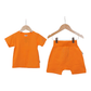 Eco-Friendly and Ultra-Soft Orange T-Shirt and Shorts Co-Ord Set - Hues Clothing