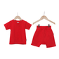 Eco-Friendly and Ultra-Soft Red T-Shirt and Shorts Co-Ord Set - Hues Clothing