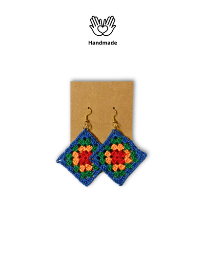 Funky and Fun Handmade Crochet Granny Square Earrings - Something for the Mums - Hues Clothing