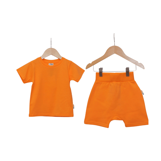 Orange T-Shirt and Shorts Co-Ord Set - Hues Clothing