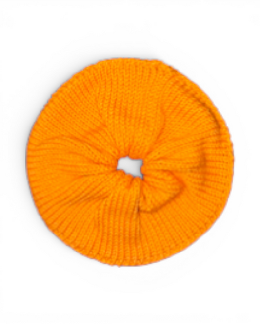 Orange scrunchie on a white background