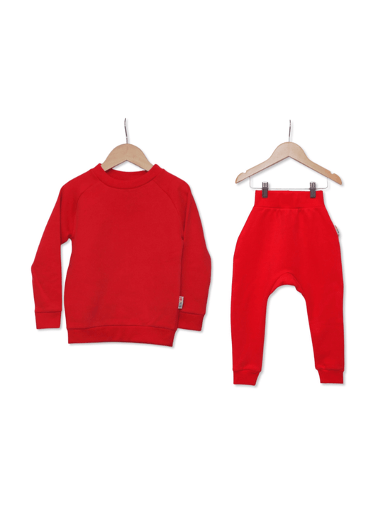 Ultimate Comfort Kids' Red Jumper and Joggers Co-Ord Set - Hues Clothing