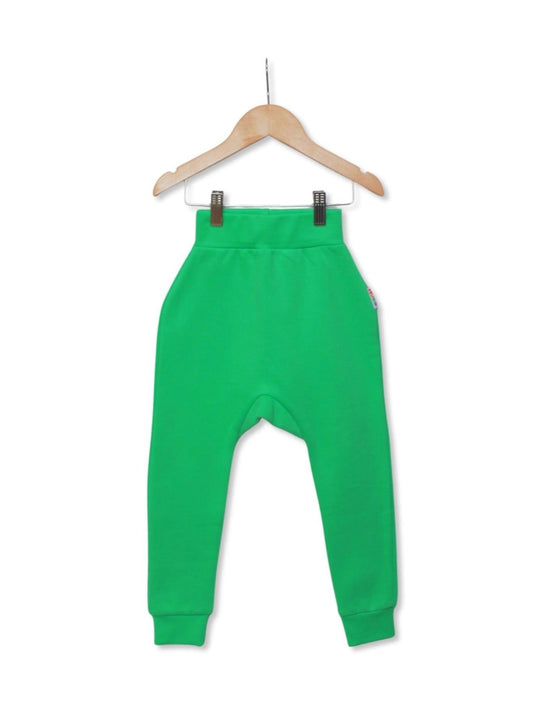 Green Unisex Kids Joggers Front View - Hues Clothing