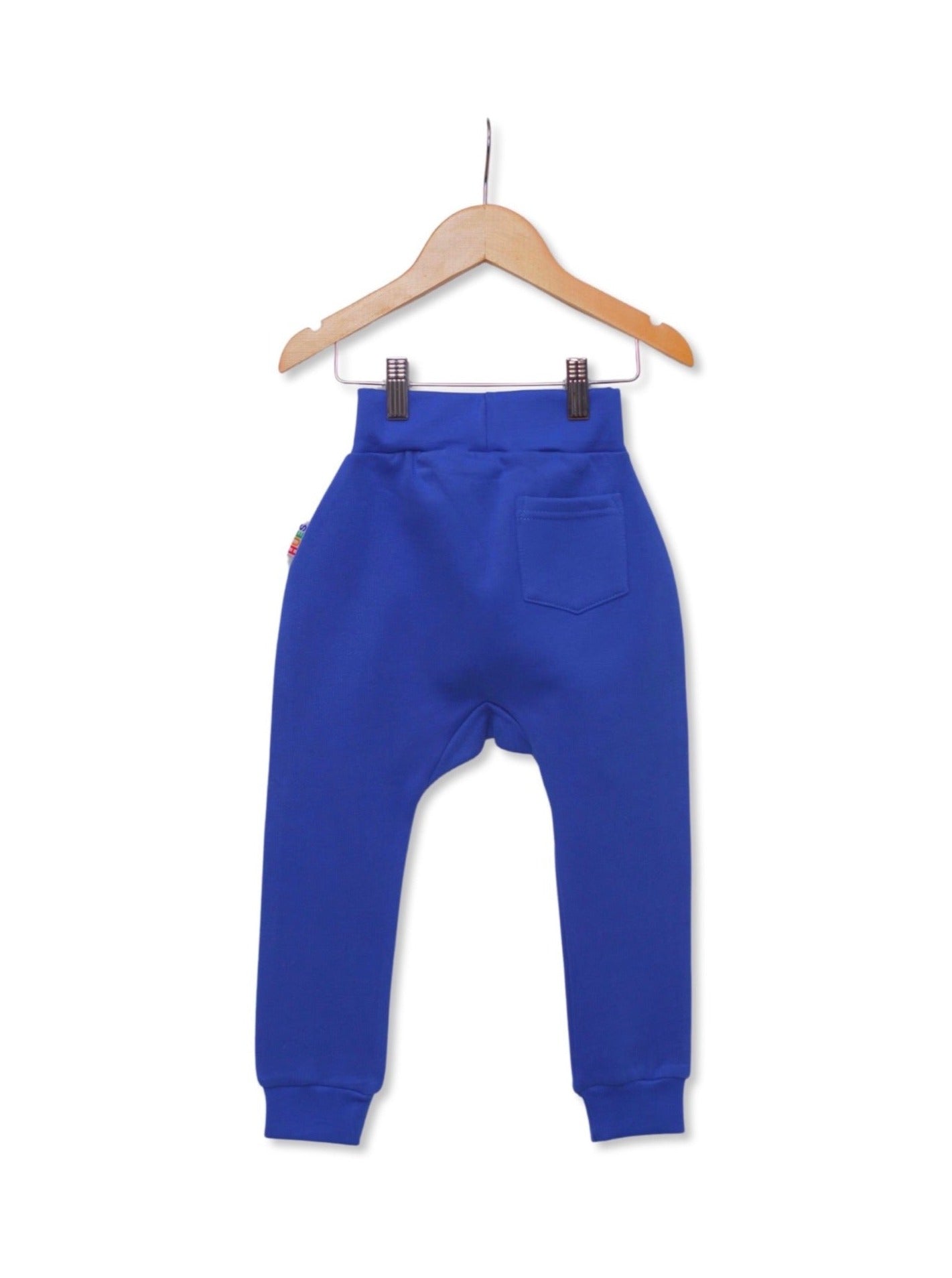 Blue Unisex Kids Joggers Back View - Hues Clothing
