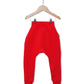 Red Unisex Kids Joggers Front View- Hues Clothing