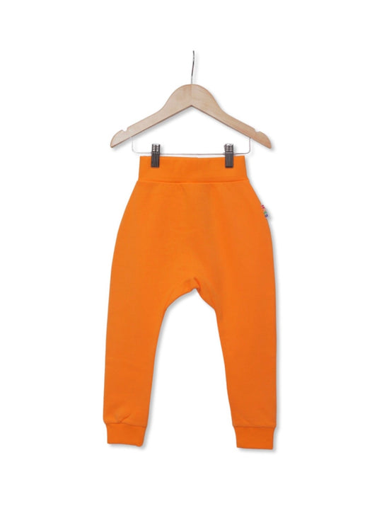 Orange Unisex Kids Joggers Front View- Hues Clothing