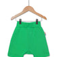 Kids Unisex Green Shorts Front View - Hues Clothing